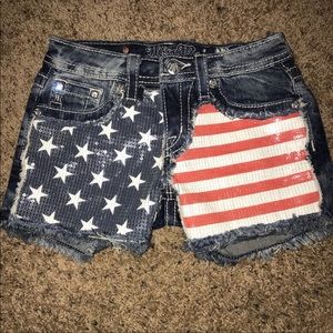 Girls American flag miss me shorts size 12